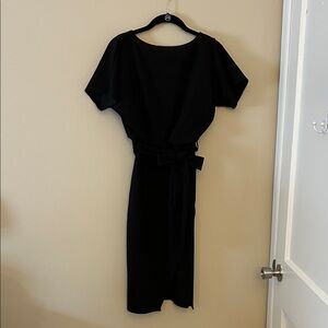 Kensie Black Belted Midi Dress